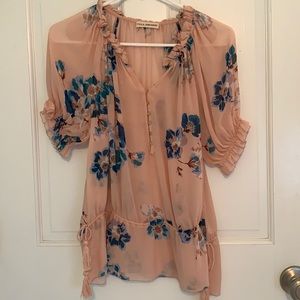 Ulla Johnson watercolor floral top short sleeve 4